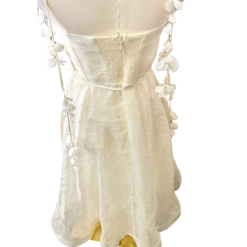 NWOT $1600 MSRP Zimmermann Ivory Wanderland Corset-Style Midi Dress US Size 4-6 - Picture 10 of 15